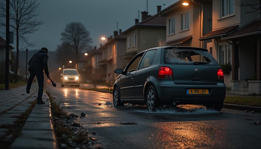 à janzé, un individu détruisait des vitrines de voitures pour des gains insignifiants, illustrant une addiction hors de contrôle.
