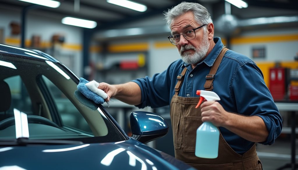 découvrez pourquoi manuel, fort de 15 ans d’expérience dans le nettoyage automobile, refuse d’utiliser du produit à vitres sur les pare-brise.