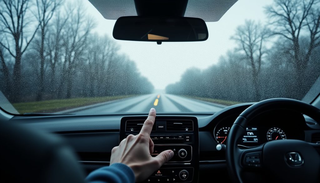 buée sur le pare-brise : découvrez pourquoi un bouton activé par réflexe peut aggraver le problème et quel réglage choisir pour retrouver une bonne visibilité.