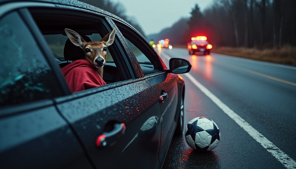 un footballeur polonais de 20 ans est mort après qu’un cerf a traversé le pare-brise de sa voiture.